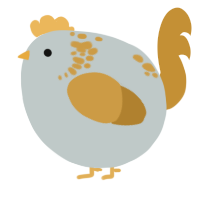 A silver and gold chicken with a neck-speckle pattern