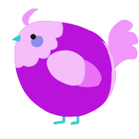 A amethyst and lavender chicken with a head pattern