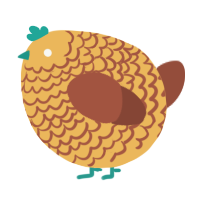 A honey and russet chicken with a lace pattern