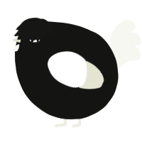 A black and white chicken