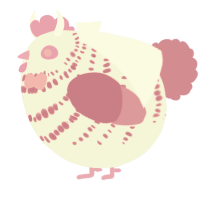 A black and viridian chicken with a bar pattern