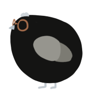 A black and ash chicken