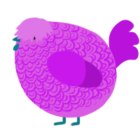 A orchid and amethyst chicken with a double-lace pattern