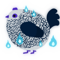A mist and tumblr chicken with a double-lace pattern