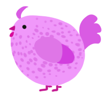 A lavender and orchid chicken with a speckle pattern