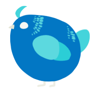 A sapphire and aqua chicken with a neck-band pattern