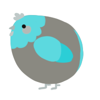 A ash and aqua chicken with a head pattern