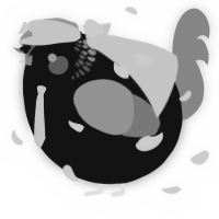 A black and ash chicken with a neck-band pattern