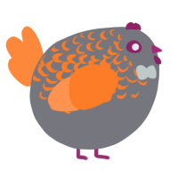 A ash and sapphire chicken with a half-lace pattern