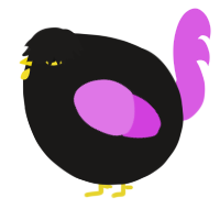 A sable and orchid chicken