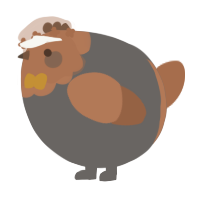 A grey and brown chicken with a head pattern
