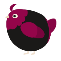 A sable and maroon chicken with a head pattern