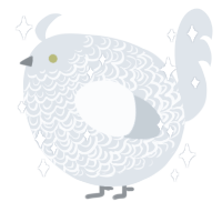 A silver chicken with a double-lace pattern