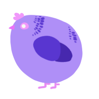 A lilac and indigo chicken with a neck-band pattern