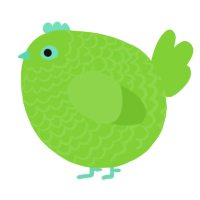 A grass chicken with a lace pattern