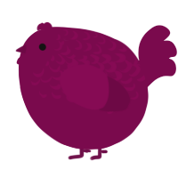 A wine chicken with a half-lace pattern