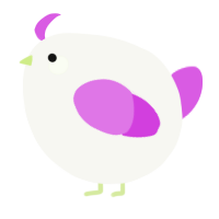 A white and orchid chicken