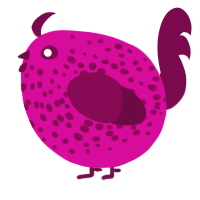 A fuchsia and wine chicken with a speckle pattern