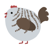 A mist and bark chicken with a half-bar pattern
