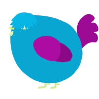 A cerulean and plum chicken