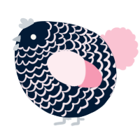 A tumblr and rose chicken with a lace pattern