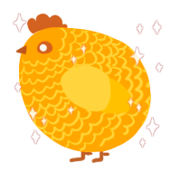 A orange and honey chicken with a lace pattern