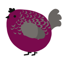 A wine and grey chicken with a half-lace pattern