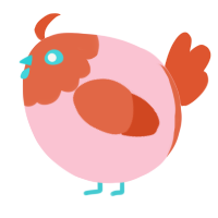 A rose and vermilion chicken with a head pattern