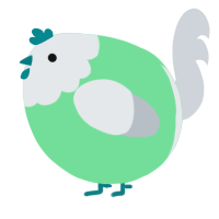 A spring and mist chicken with a head pattern