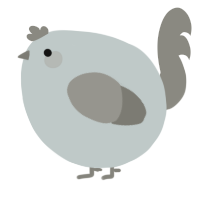 A silver and ash chicken