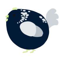 A tumblr and mist chicken with a neck-speckle pattern