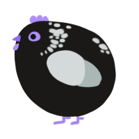 A sable and silver chicken with a neck-speckle pattern