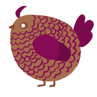 A brown and wine chicken with a lace pattern