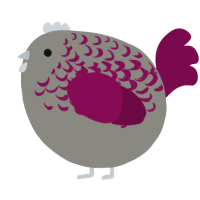 A ash and wine chicken with a half-lace pattern