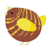 A russet and yellow chicken with a bar pattern