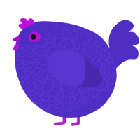 A indigo chicken with a double-lace pattern