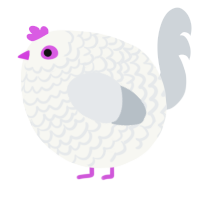 A white and mist chicken with a lace pattern