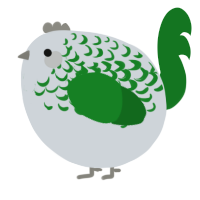 A mist and leaf chicken with a half-lace pattern
