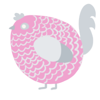 A pink and mist chicken with a lace pattern