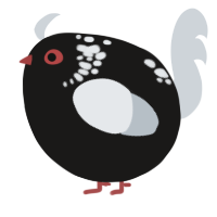 A sable and mist chicken with a neck-speckle pattern