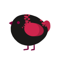 A sable and crimson chicken with a neck-speckle pattern