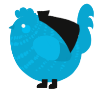 A cerulean chicken with a bar pattern