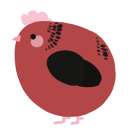 A red and black chicken with a neck-band pattern
