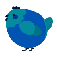 A ultramarine and sea chicken with a head pattern