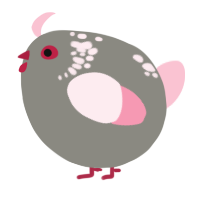 A ash and rose chicken with a neck-speckle pattern