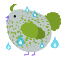 A silver and chartreuse chicken with a speckle pattern