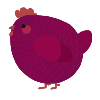 A wine and maroon chicken with a lace pattern