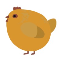 A orange and gold chicken with a neck-speckle pattern