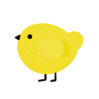 A yellow chicken with a half-lace pattern