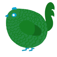 A viridian and leaf chicken with a lace pattern